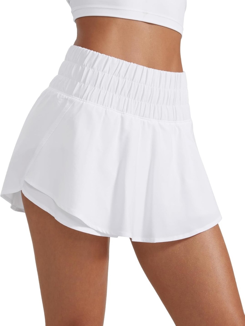 CRZ YOGA Ruffle Skirt Overlay Athletic Shorts/skort
High Waisted, Quick Dry XL